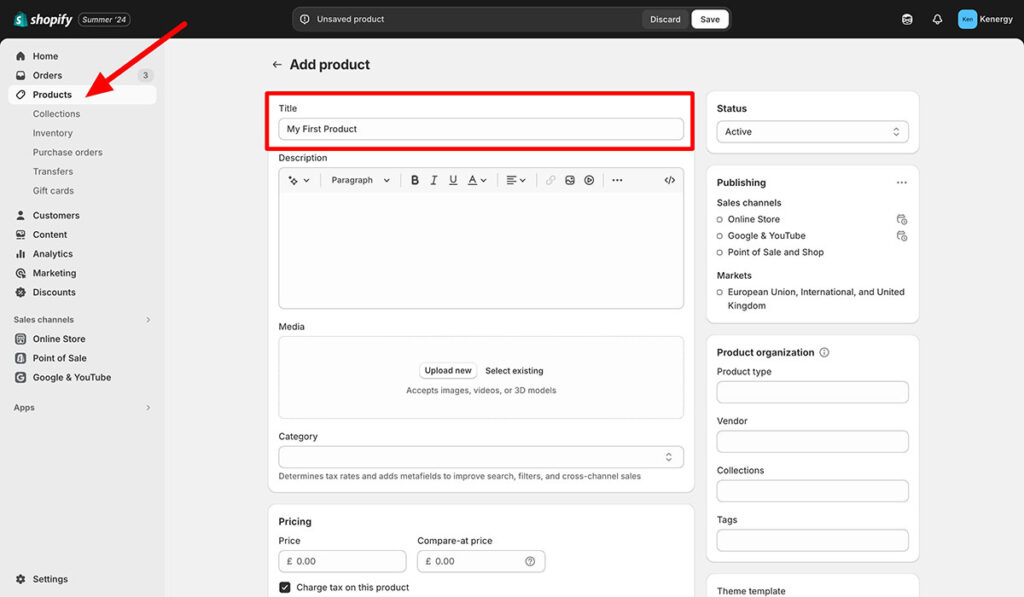 add products to shopify