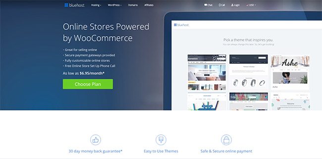 create online store - wordpress woocommerce bluehost