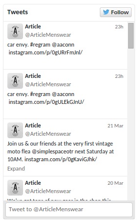 Anda boleh mempunyai tweet terbaru di bar sisi Terbaru Tweets