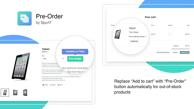 shopify apps - pre-order