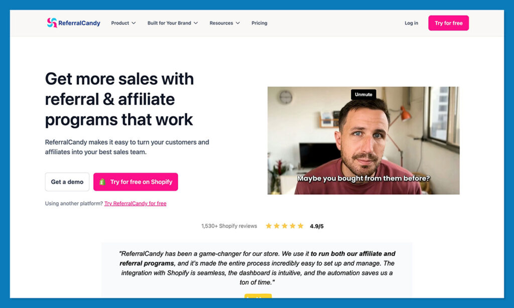 ReferralCandy homepage