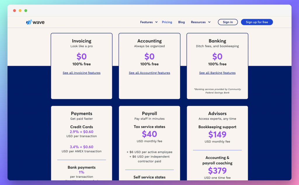 wave accounting review - pricing