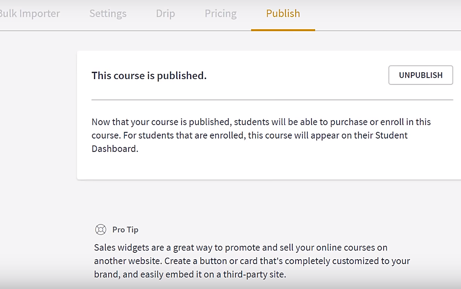 Thinkific Tutorial - step 8 publish your course
