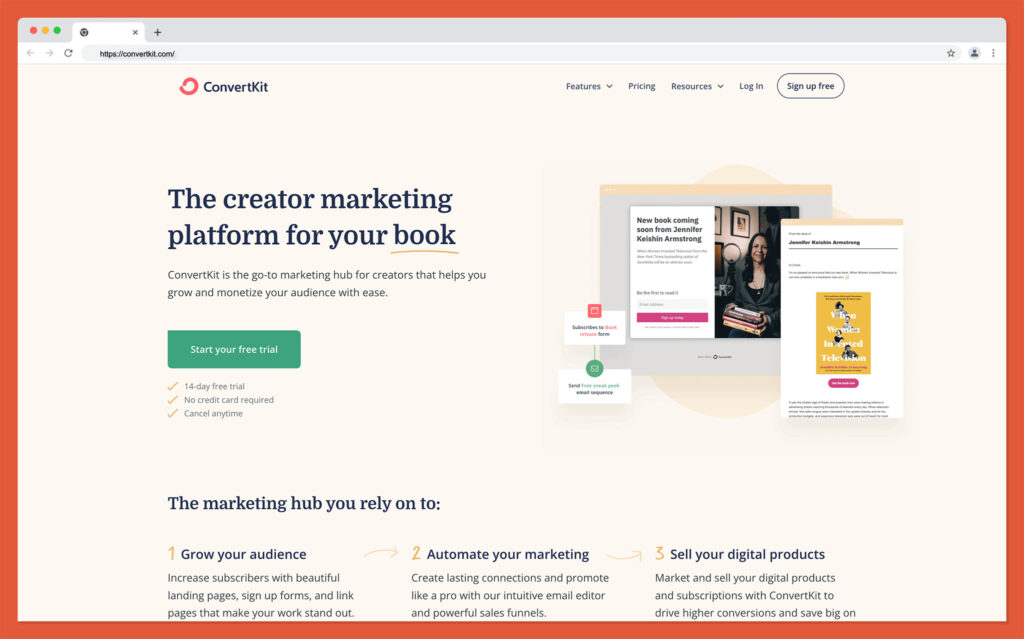 ConvertKit Review - homepage