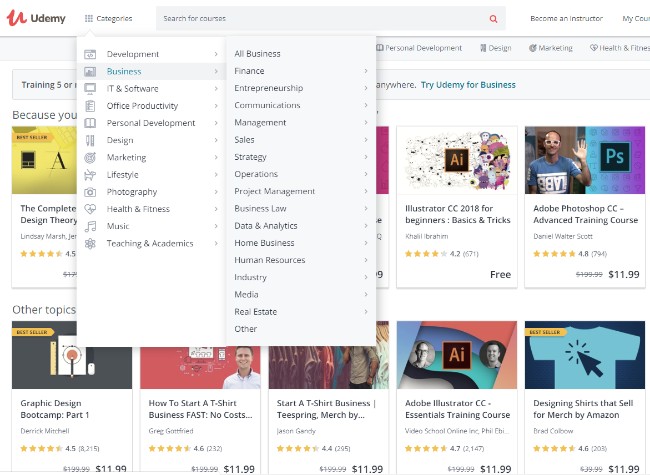 udemy vs teachable - udemy marketplace