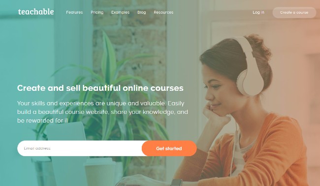 udemy vs teachable - teachable homepage