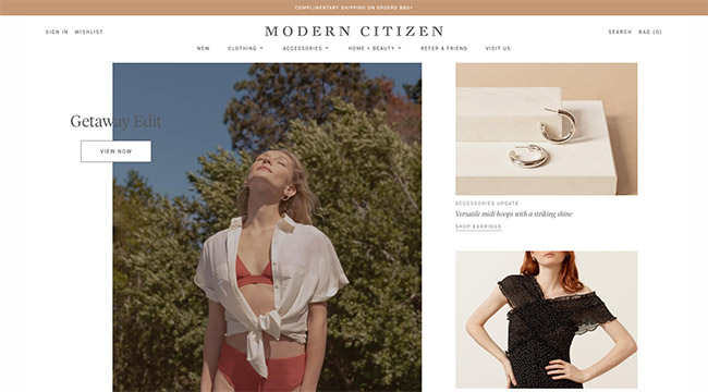 Shopify store modern citizen
