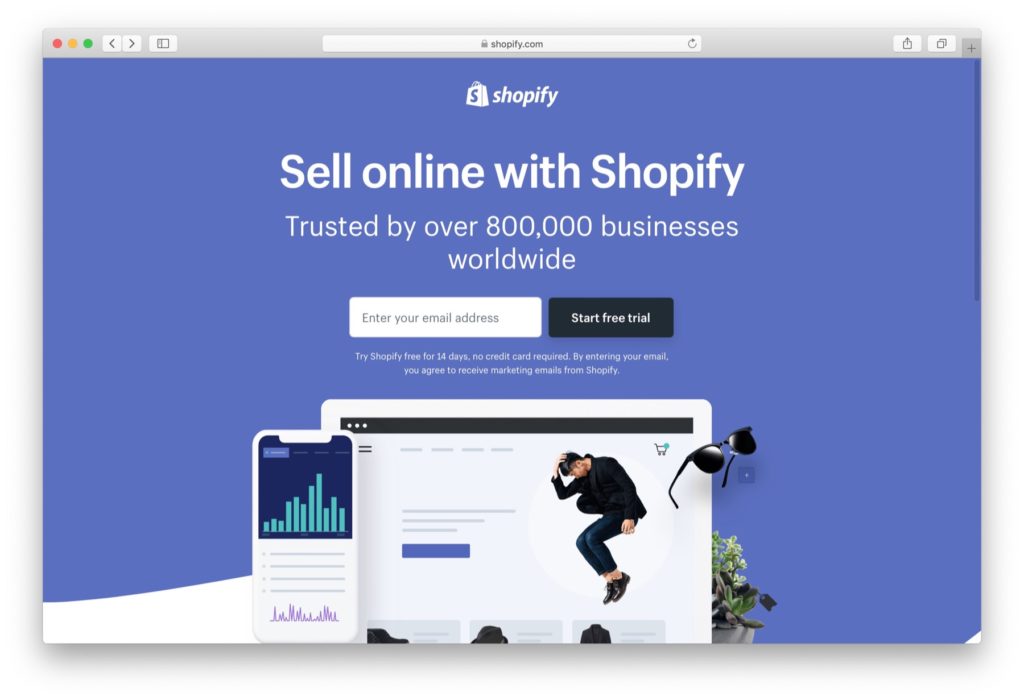 Shopify Criador de sites de comércio eletrônico