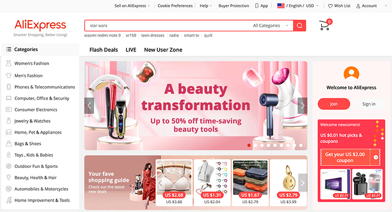 what is aliexpress - homepage