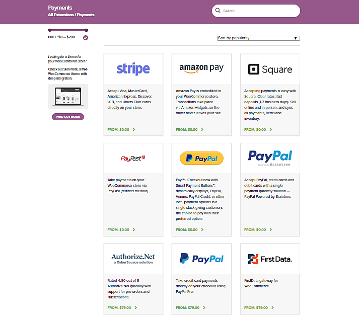 woocommerce payments options