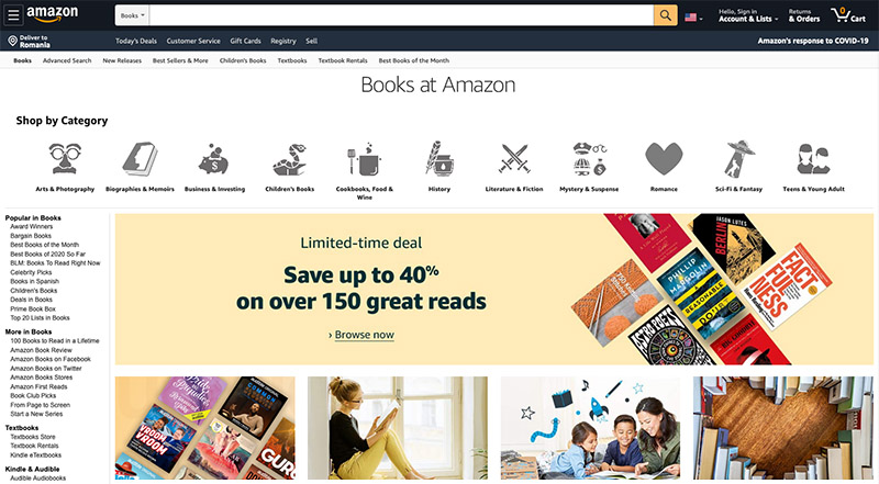 vinde cărți online prin Amazon