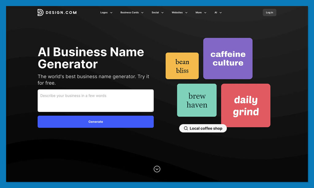 gerador de nomes comerciais design com
