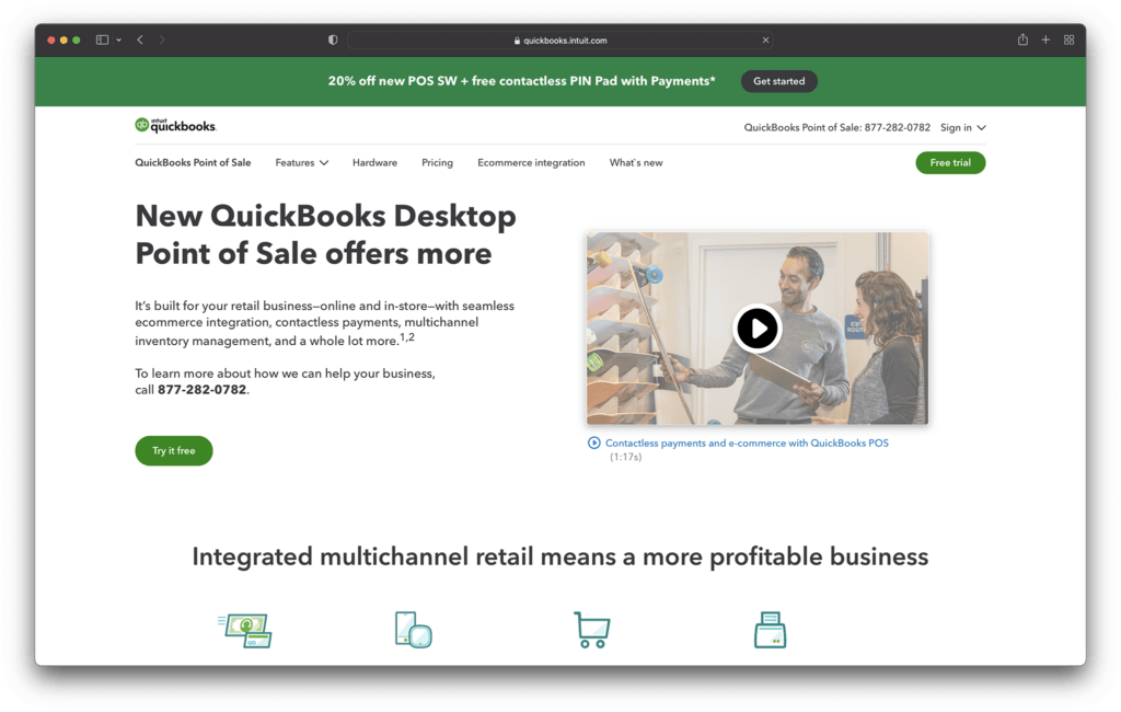 quickbooks pos homepage - best pos systems for retail