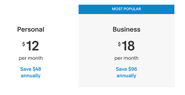 squarespace pricing personal and business