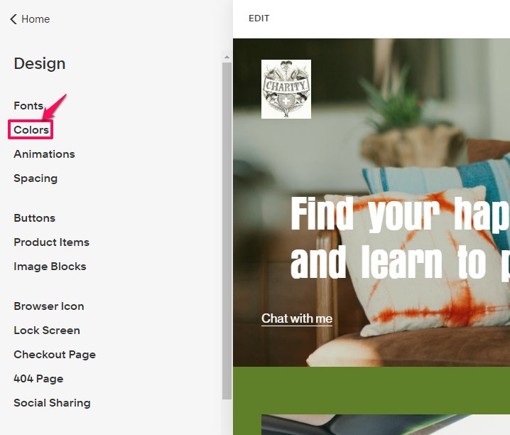 edit theme colors squarespace