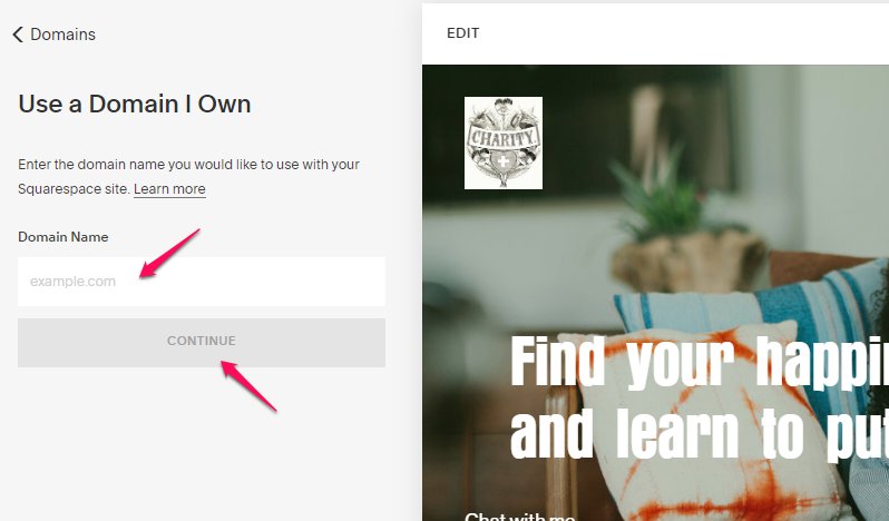 use domain name with squarespace