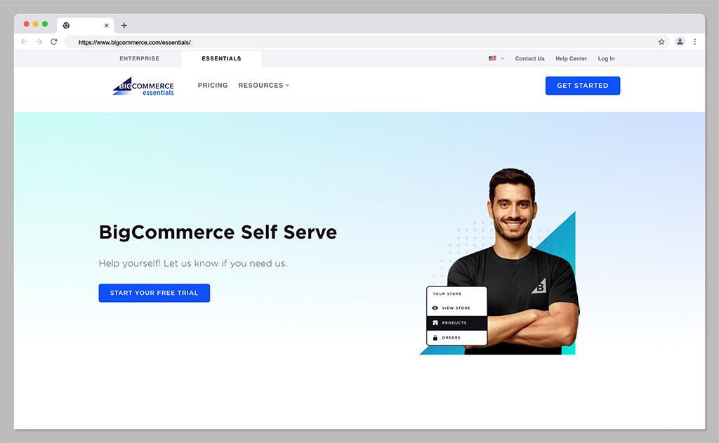 bigcommerce homepage - shopify vs bigcommerce