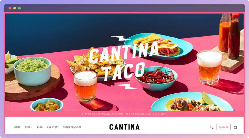 cantina shopify theme - top shopify themes