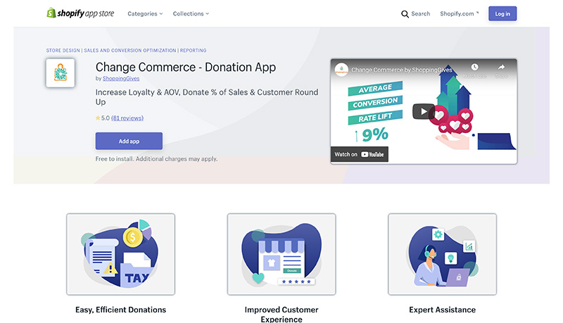 Change Commerce shopify app store