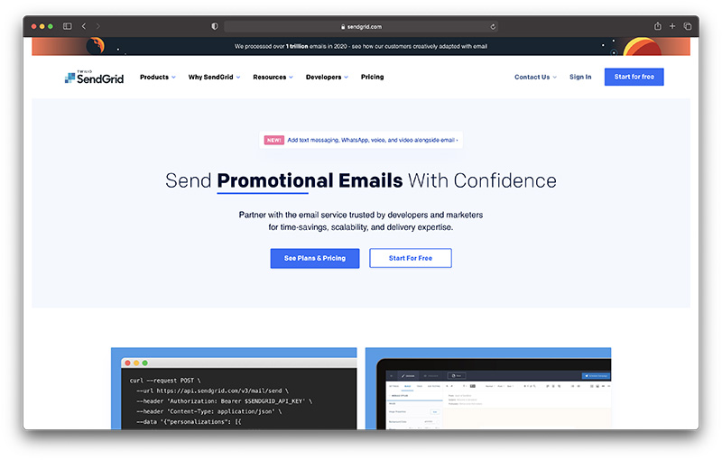 sendgrid - best cheap email marketing software