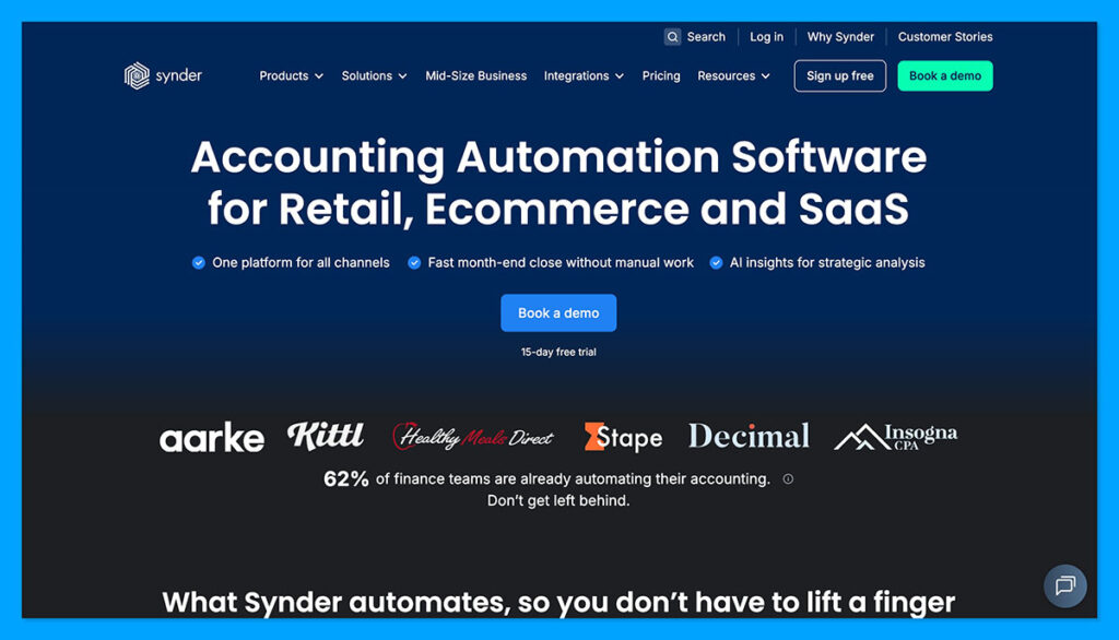 Synder homepage