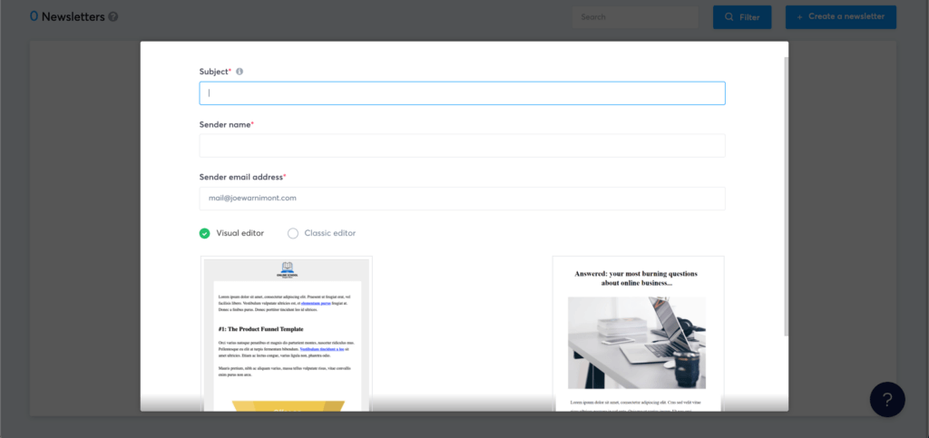 make an email in Systeme.io 
