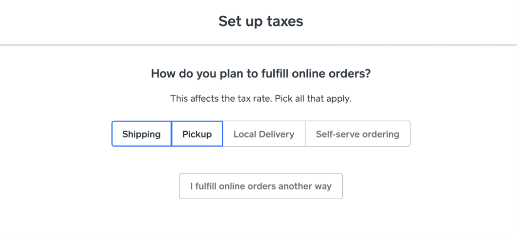 set up taxes 