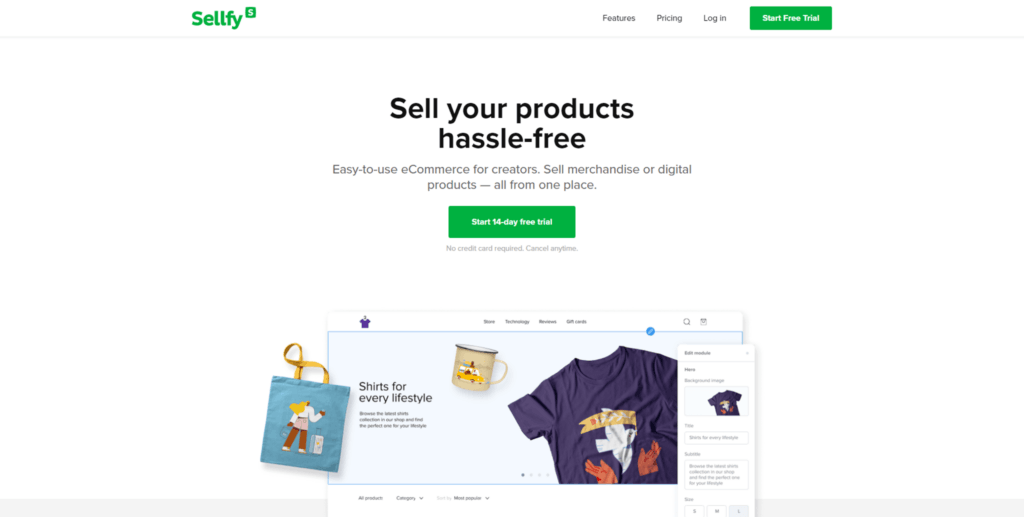 sellfy Best Ecommerce Platforms for Artists