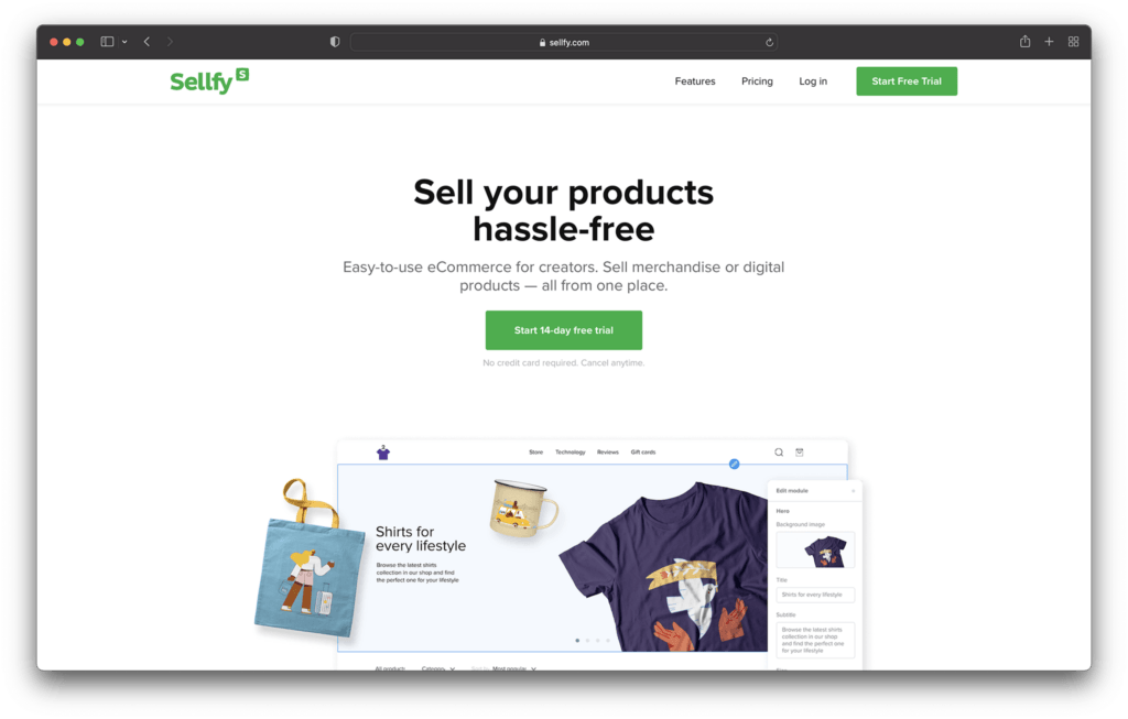sellfy - best ecommerce platforms for beginners