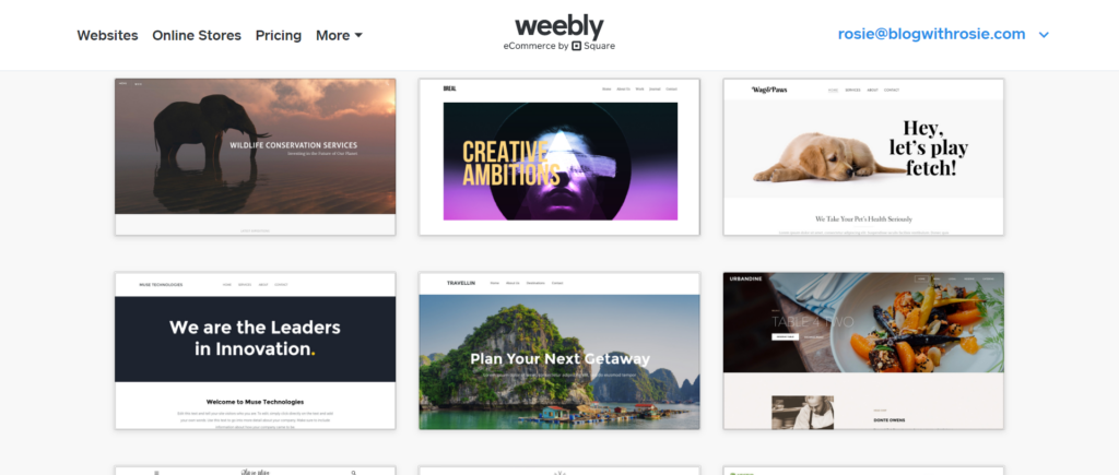 weebly design - Wix vs Squarespace vs Weebly vs Shopify