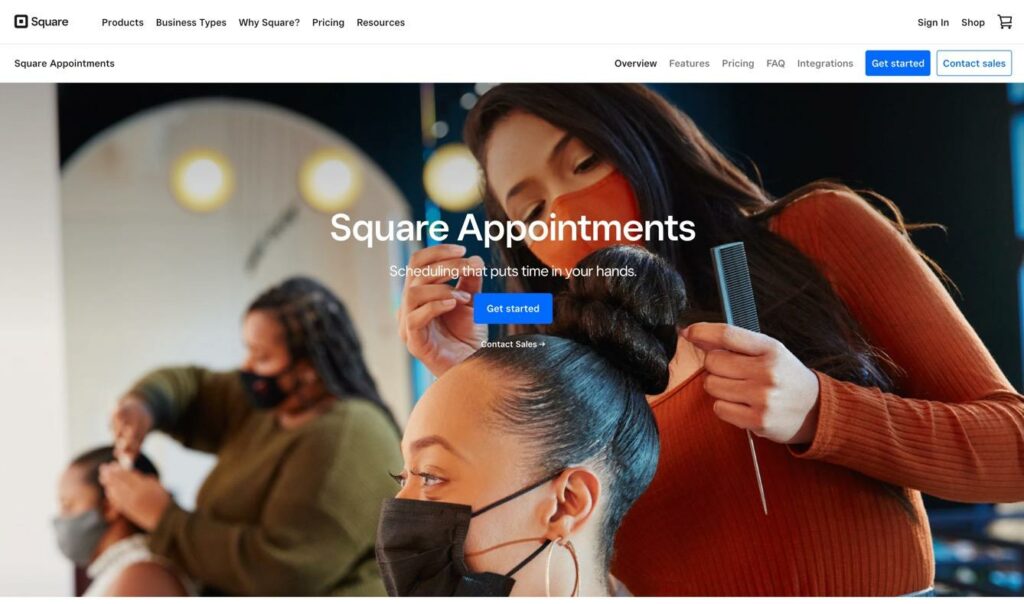 Square Appointments homepage to show the best appointment scheduling apps