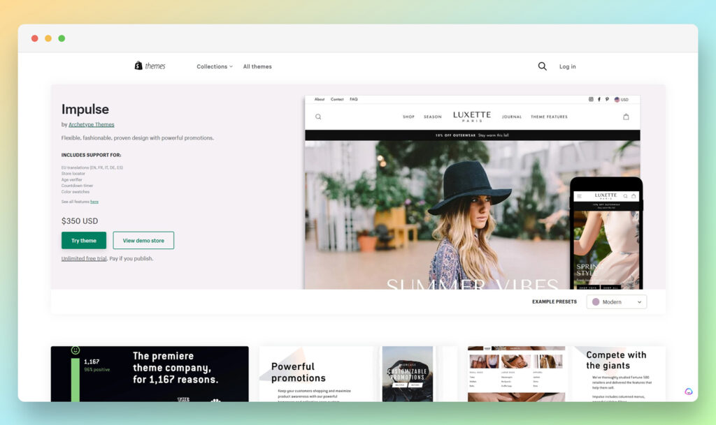 Impulse - Best Shopify Themes for Clothing Stores