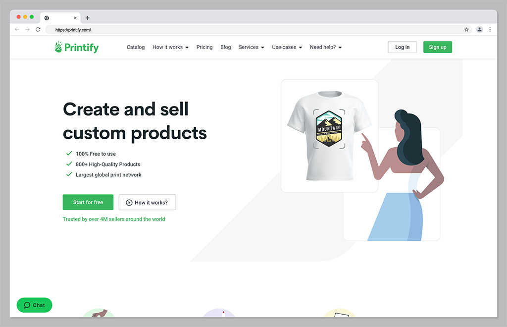 printify homepage - shopify vs printify
