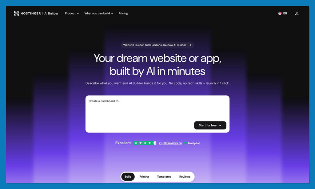 hostinger ai website builder