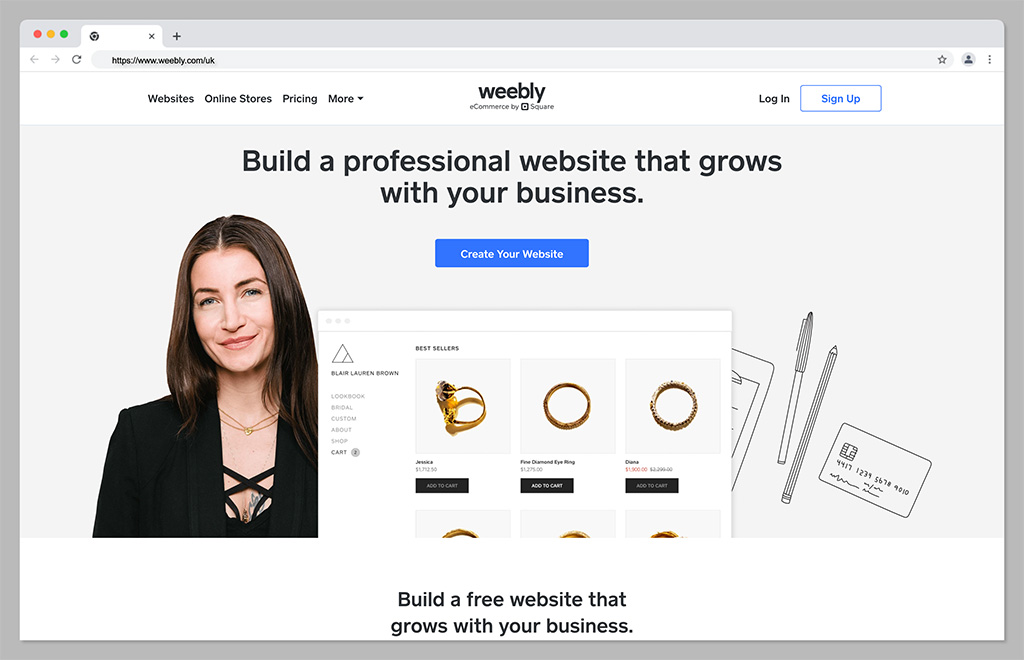 weebly homepage - best fre ecommerce platform