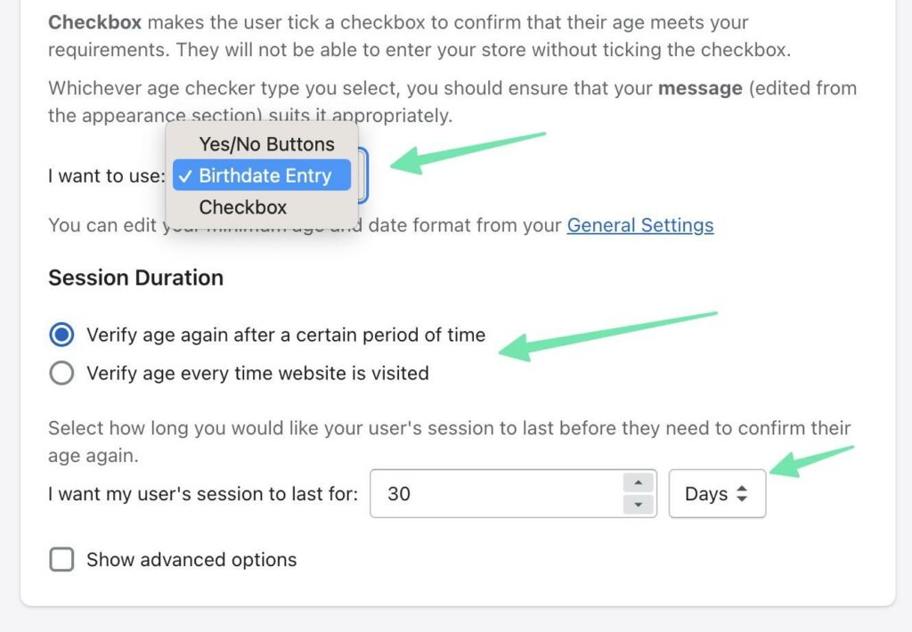 choosing methods for Shopify age verification