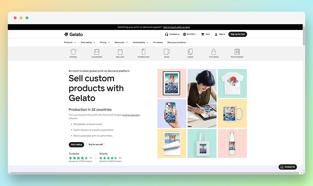 Gelato - The Best Print on Demand Stationery Companies for 2023
