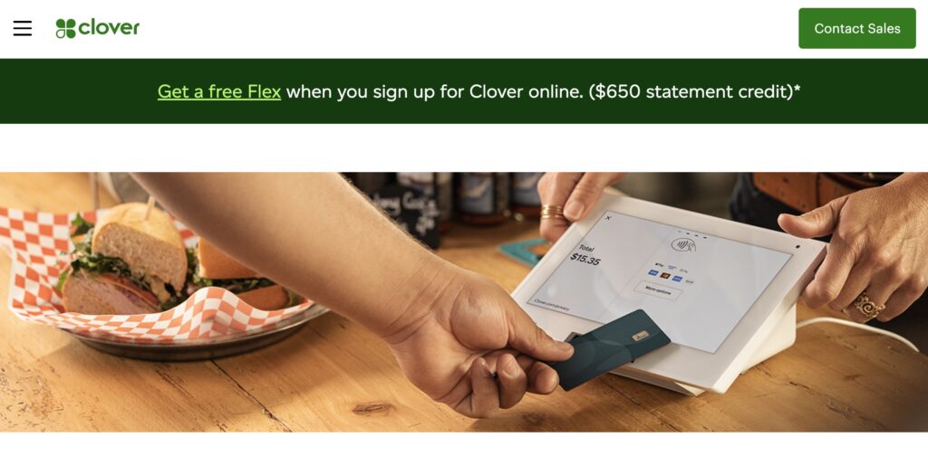 Clover POS for contactless payments