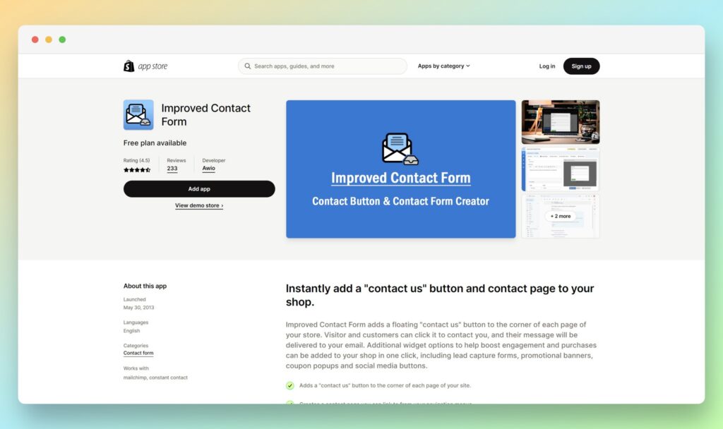 Improved Contact Form - Best Contact Form Apps for Shopify