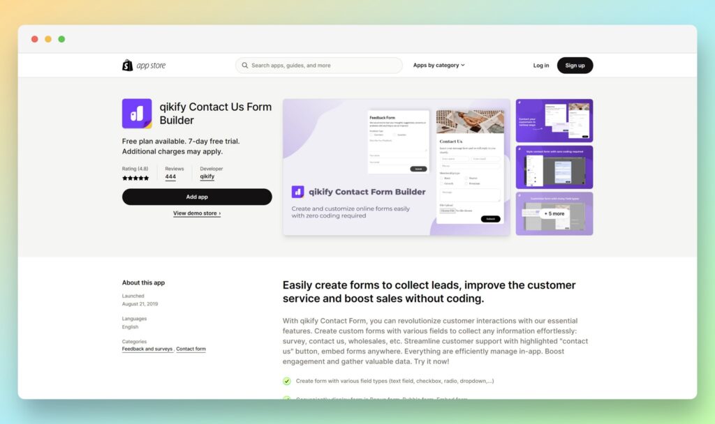 qikify Contact Us Form - Best Contact Form Apps for Shopify