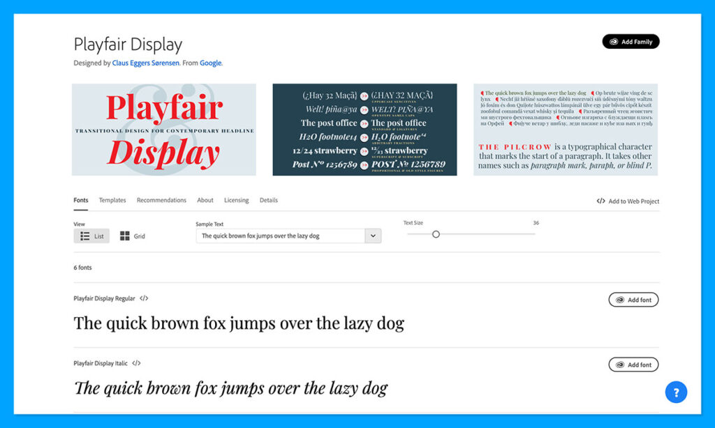 Playfair-Display best shopify fonts