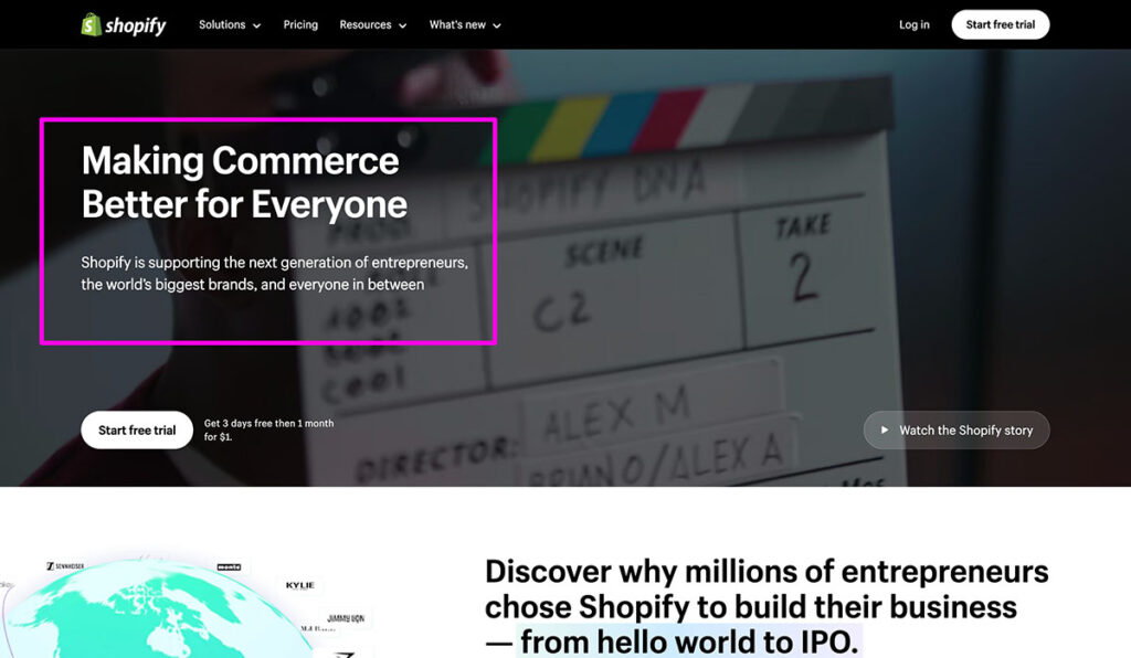 what is shopify homepage