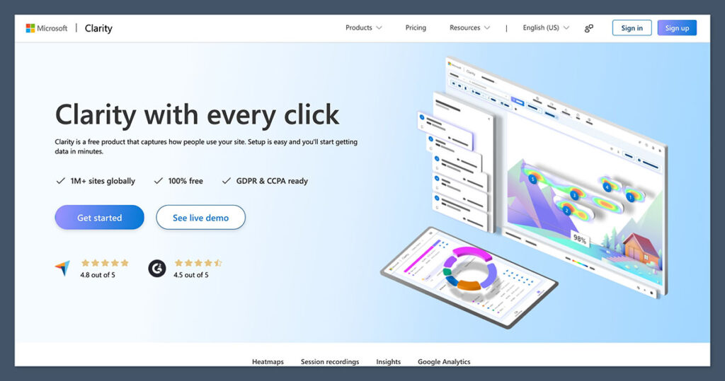 Microsoft Clarity 主页