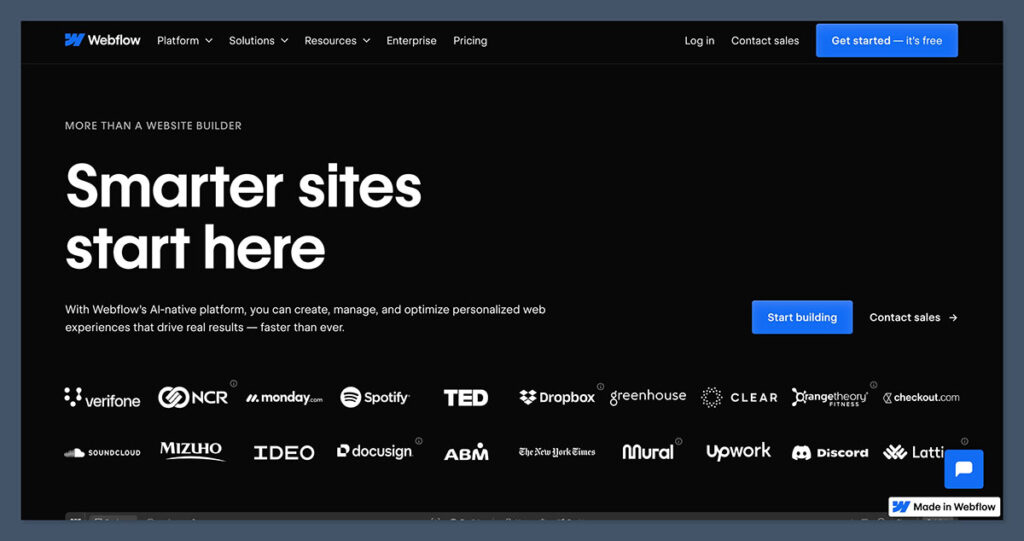 Webflow Página de inicio