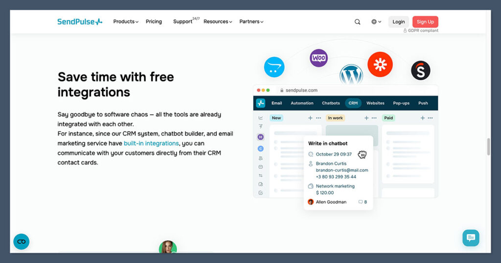 Integraciones de SendPulse