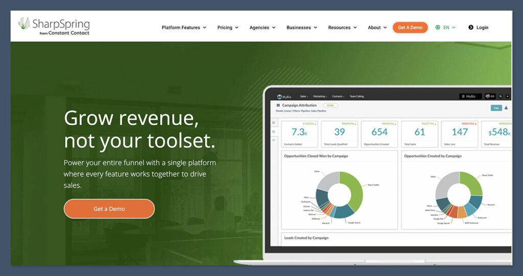 SharpSpring Homepage