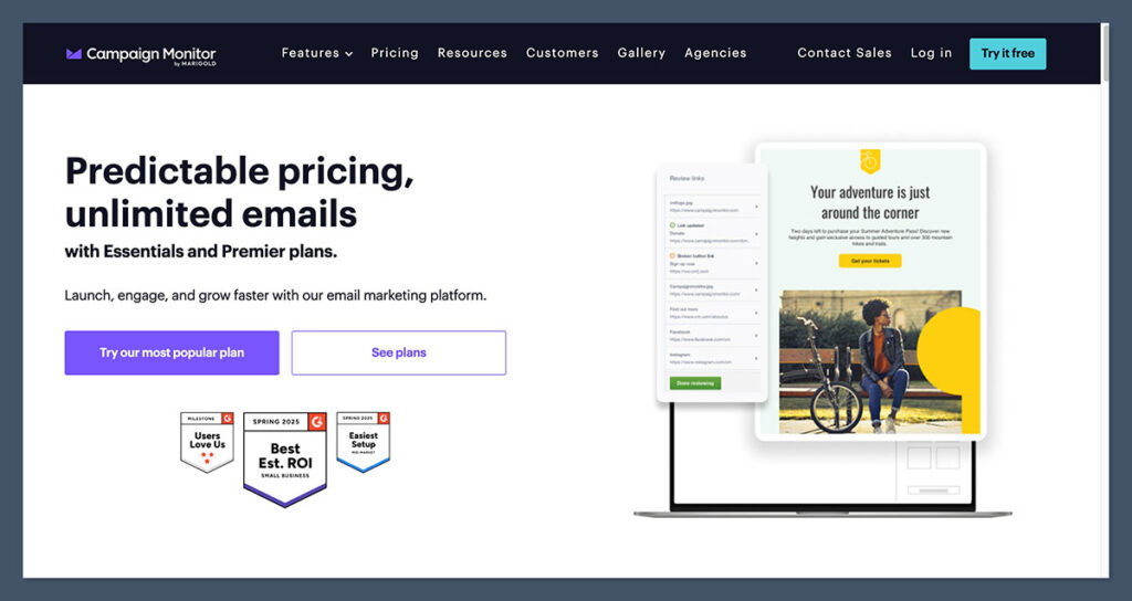 Campaign Monitor Homepage