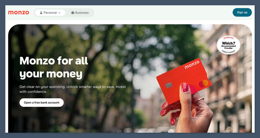 Monzo Homepage