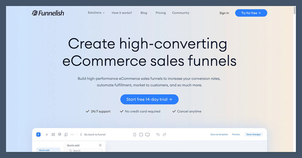 الصفحة الرئيسية Funnelish