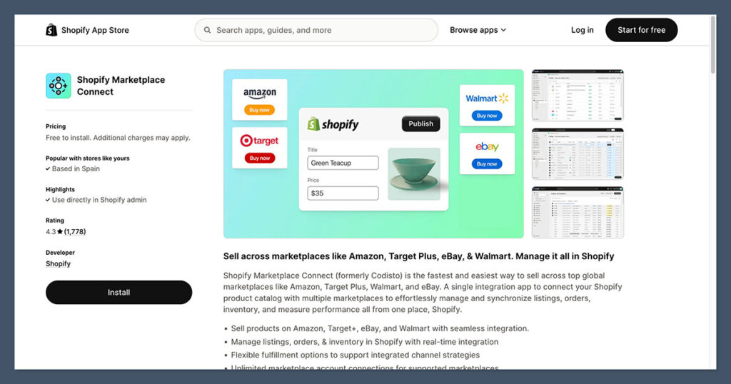 Shopify-سوق-الاتصال